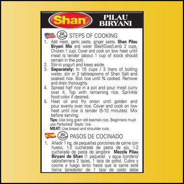 Shan Pilau Biryani Masala Seasoning Mix Spice Powder 50g