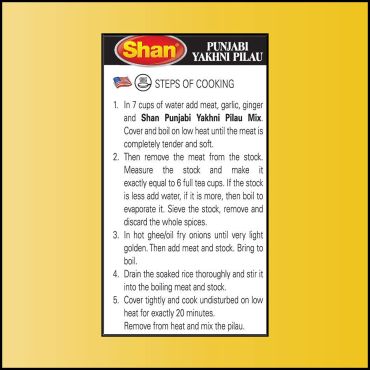 Shan Punjabi Yakhni Pilau Masala Seasoning Mix Spice Powder 50g