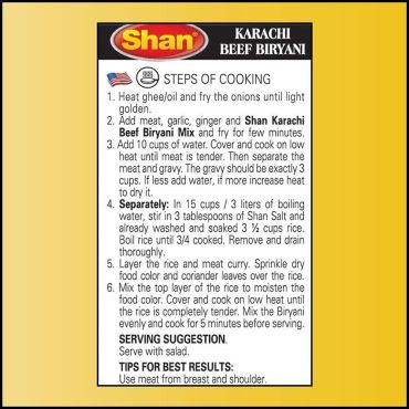 Shan Karachi Beef Biryani Masala Seasoning Mix Spice Powder 60g